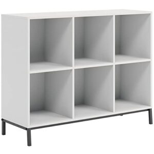 sauder north avenue white 6-cube cubby organizer bookcase, white finish
