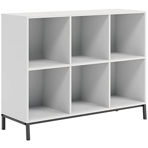 Sauder North Avenue White 6-Cube Cubby Organizer Bookcase, White Finish