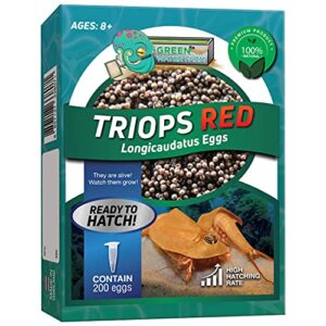 greenwaterfarm triops red longicaudatus eggs for hatching and culture suitable to be pet and science project (pure 200 eggs)