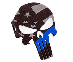 punisher blue line dark mode hitch cover - made in usa