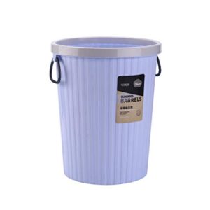 amosfun round shape garbage can plastic trash wastebin with pressing circle waste bag organizer- size s (purple) decorations for home