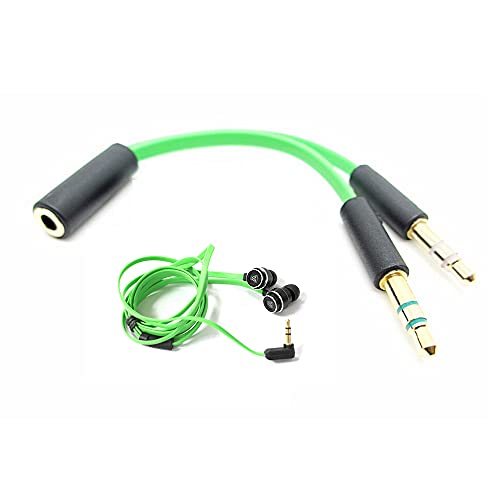 Headset Splitter Cable, Y Shape 4.5 Inch Gold-Plated PVC Audio Cable 3.5mm Female to 2 Male PC Earphone Adapter for Razer Kraken Tiamat Electra BlackShark ManO'War Thresher Nari Gaming Headphones