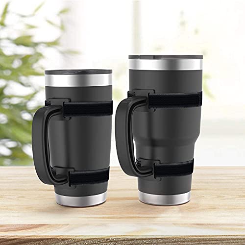 YOUCOX 11 Colors Anti-Slip Adjustable Tumbler Cup Handle Fit 20 Oz to 44 Oz of YETI, RTIC, Ozark Trail, Simple Modern, SIC, SUNWILL, Tervis and More Brand Travel Tumbler Cup Mug NO Brand Limitid Black