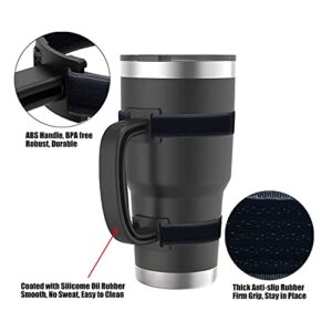 YOUCOX 11 Colors Anti-Slip Adjustable Tumbler Cup Handle Fit 20 Oz to 44 Oz of YETI, RTIC, Ozark Trail, Simple Modern, SIC, SUNWILL, Tervis and More Brand Travel Tumbler Cup Mug NO Brand Limitid Black