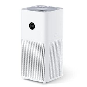 mi air purifiers for home large room- smart wifi and pm2.5 monitor- voice control cleaner for pets, bedroom, dust- quiet air purifier covers 398 sq. ft- true hepa filter removes 99.9% of particles- 3c