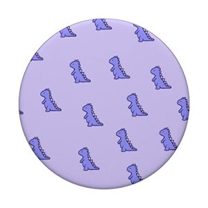 Funny & Cute Purple Dinosaur TRex In Purple For Women & Girl PopSockets Swappable PopGrip