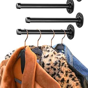 Industrial Pipe Clothing Rack, Hanging Rod for Closet, Wall Mounted Multi Purpose (10 inch 4 Pack)