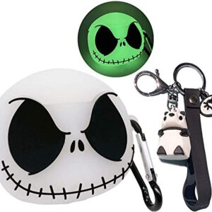 CCXNAS Compatible AirPods Pro case Cover with Keychain, Luminous Skull case Compatible with Airpods Pro Cases, Cute Funny Anime Case for Airpods Pro