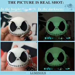 CCXNAS Compatible AirPods Pro case Cover with Keychain, Luminous Skull case Compatible with Airpods Pro Cases, Cute Funny Anime Case for Airpods Pro