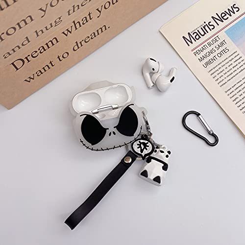 CCXNAS Compatible AirPods Pro case Cover with Keychain, Luminous Skull case Compatible with Airpods Pro Cases, Cute Funny Anime Case for Airpods Pro