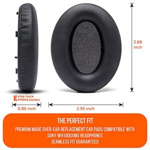 WC Wicked Cushions Extra Thick Replacement Earpads Compatible with Sony WH-1000XM3 Headphones - Black