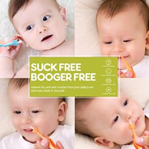 Two Pack 3 in 1 Baby Nose and Ear Gadget, Safe Baby Booger Remover, Nose Cleaning Tweezers, Nose Cleaner for Baby Infants and Toddlers, Dual Earwax and Snot Removal Baby Must Have Items