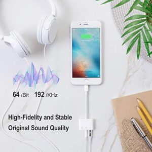 Headphone Adapter Compatible for iPhone iPad 3.5mm Headphone Audio Jack Splitter with Charging Port