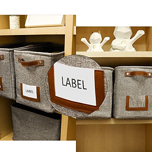 homwarmy Set of 3 Large Storage Baskets Clothes Organizing Baskets for Shelves Storage Bins with Labels, 15.7 x 11 x 9.8'' Collapsible Rectangular Linen Storage Baskets for Kids & Dog Toys