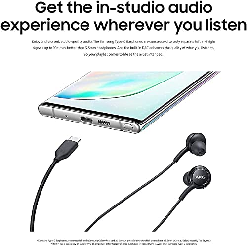 OEM UrbanX 2021 Stereo Headphones for Samsung Galaxy S20 5G UW Braided Cable with Microphone (Black) USB-C Connector (US Version with Warranty)