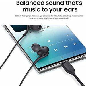 OEM UrbanX 2021 Stereo Headphones for Samsung Galaxy S20 5G UW Braided Cable with Microphone (Black) USB-C Connector (US Version with Warranty)