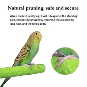 Hamiledyi Parrot Perch Stand Wood Bird Perch Platform Colorful Quartz Sand Paw Grinding Sticks for Cockatiel Conure Budgies Parakeet Lovebird-Random Color(7 pcs)