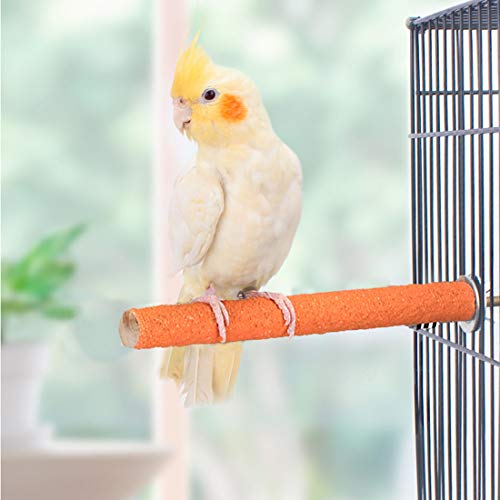 Hamiledyi Parrot Perch Stand Wood Bird Perch Platform Colorful Quartz Sand Paw Grinding Sticks for Cockatiel Conure Budgies Parakeet Lovebird-Random Color(7 pcs)