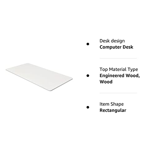 Tangkula 55 x 28 Inches Universal Relevance Table Top, Solid 1 Piece Wooden Desktop for Height Adjustable Electric Standing Desk Frame, Rectangular Countertop for Stand Up Desk (White)