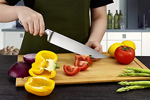 BC.HINGER 8 Inch Professional Chef Knife, German High-Carbon Stainless Steel Cutlery, Kitchen Knife with Ergonomic Handle and Gift Box, Full Tang, Ultra Sharp Blade,Suitable for Meat and Vegetable