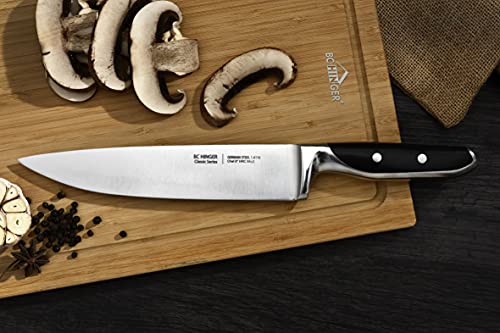 BC.HINGER 8 Inch Professional Chef Knife, German High-Carbon Stainless Steel Cutlery, Kitchen Knife with Ergonomic Handle and Gift Box, Full Tang, Ultra Sharp Blade,Suitable for Meat and Vegetable