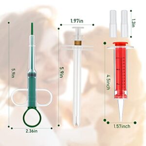 3 Pieces Pet Cat Pill Shooter Dog Syringe Dispenser Reusable Pet Tablet Liquid Feeding Dispenser for Small Animal, 3 Styles