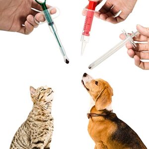 3 Pieces Pet Cat Pill Shooter Dog Syringe Dispenser Reusable Pet Tablet Liquid Feeding Dispenser for Small Animal, 3 Styles