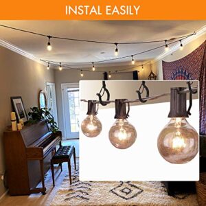 12 Pack Ceiling Hooks with Safety Buckle, 2.2 Inch Screw Hooks for Hanging Plants & Outdoor String Lights, Wall Hangers & Light Hangers for Party and Festival Decorations, Easy Release