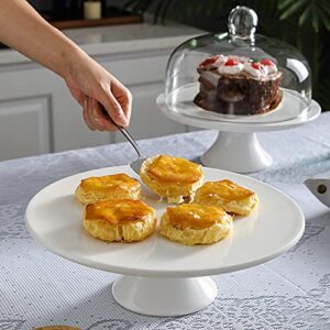 Kingrol 10 Inch Porcelain Cake Stand, Pastry Serving Tray for Snacks Desserts Cookies Cupcakes, Easter Christmas Wedding Home Decor