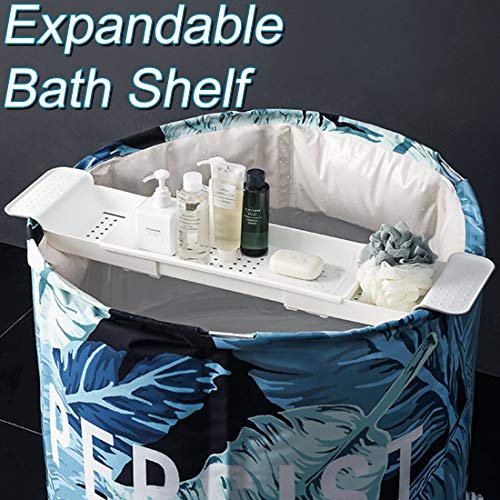 Expandable Bath Shelf Bathtub Caddy Tray Adjustable Plastic Shower Organizer Trays Extending Home Bathroom Sides Bath Tub Caddy Tray Rack Soap Shower Storage Kitchen Wine Tray Holder SPA Ttray (Gray)