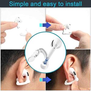 8 PCS Ear Hooks Compatible with Apple AirPods 3, 1, 2 and Pro, Sports Ear Hooks Accessories Designed for AirPods 1, 2 and Pro (4White+4Black)