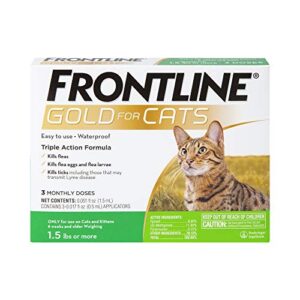 frontline gold flea & tick treatment for cats, pack of 3