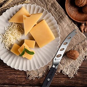 TUO Cheese Knife 5 inch - Tomato Knife Serrated Edge Fruit Knife - German Steel Hollow Blade - Full Tang Pakkawood Handle - FALCON SERIES with Gift Box