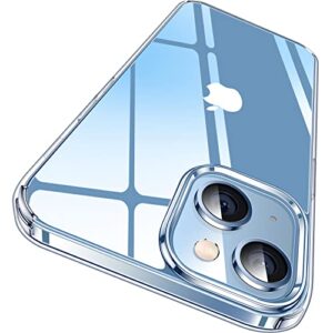 casekoo crystal clear for iphone 14 case & iphone 13 case, [not yellowing] [military grade drop protection] shockproof protective phone case 6.1 inch 2022 (clear)