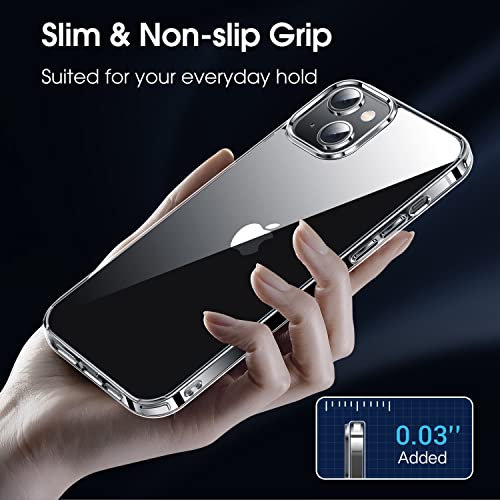 CASEKOO Crystal Clear for iPhone 14 Case & iPhone 13 Case, [Not Yellowing] [Military Grade Drop Protection] Shockproof Protective Phone Case 6.1 inch 2022 (Clear)