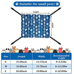 2 Pieces Reversible Cat Hanging Hammock Soft Breathable Pet Cage Hammock with Adjustable Straps and Metal Hooks Double-Sided Hanging Bed for Cats Small Dogs Rabbits, Medium