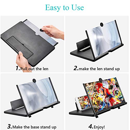 Screen Magnifier, Screen Amplifier, CanJoo 16" Phone Screen Magnifier Smartphone Mobile Phone 3D Magnifying Screen Screen Enlarger for Movies, Videos and Gaming Suit for All Smartphones (16 in)