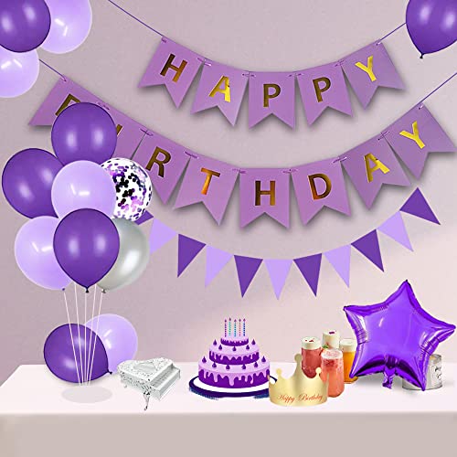 yujiaonly 70th Birthday Party Decorations Purple Happy Birthday Paper Banner Purple 40inch Number 70 Happy birthday Sash Latex and Confetti Balloons Perfect for 70 Years Old Party Supplies Balloons Number 70 Purple