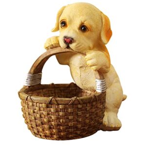doitool jewelry organizer tray dog figurine basket animal candy storage box polyresin puppy collecting statue ornament for key small items remote- control holder (labrador) desk topper