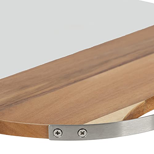 C.R Gibson QSBW-24018 Marble and Wood Charcuterie Board Serving Tray, 11.8'' D, Multicolor