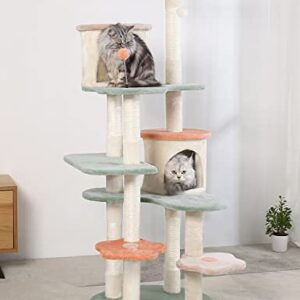 HYABi 63 inch cat Tree Creative Flower cat Climbing Frame cat Apartment with Flower Rest Platform(Large 7 Platforms)