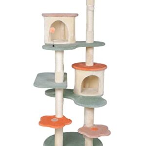 HYABi 63 inch cat Tree Creative Flower cat Climbing Frame cat Apartment with Flower Rest Platform(Large 7 Platforms)