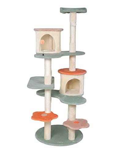 HYABi 63 inch cat Tree Creative Flower cat Climbing Frame cat Apartment with Flower Rest Platform(Large 7 Platforms)