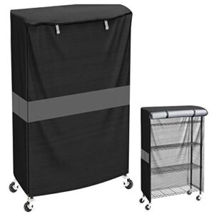 mollyair shelving cover wire rack cover for sundries, shelf cover for 24x18x60 inch black