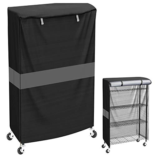 MOLLYAIR Shelving Cover Wire Rack Cover for Sundries, Shelf Cover for 24x18x60 Inch Black