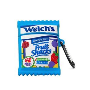 peekdook for air pod 2/1 case soft silicone welchs candy cute cartoon funny cover fashion protective skin accessory keychain girl teen compatible box with air pod 2 & 1 (welchs candy)