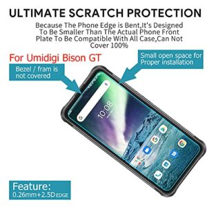 Ytaland for Umidigi Bison GT Case, with 2 x Tempered Glass Screen Protector. (3 in 1) Crystal Clear Silicone Shockproof TPU Bumper Protective Phone Case Cover