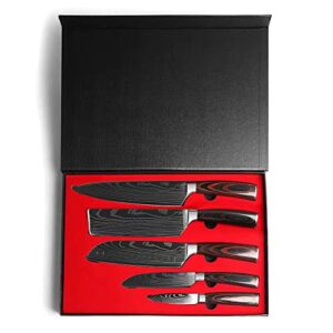 Hong Won Knife Set,3.5-8 Inch Set Boxed Knives,Premium German Stainless Steel Kitchen Knife,5 Pieces Knife Set-厨房刀套装