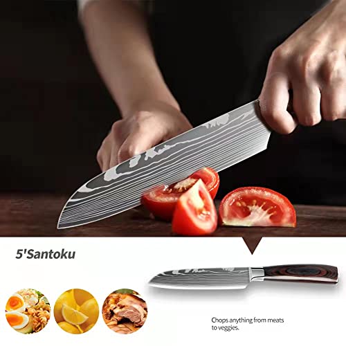 Hong Won Knife Set,3.5-8 Inch Set Boxed Knives,Premium German Stainless Steel Kitchen Knife,5 Pieces Knife Set-厨房刀套装