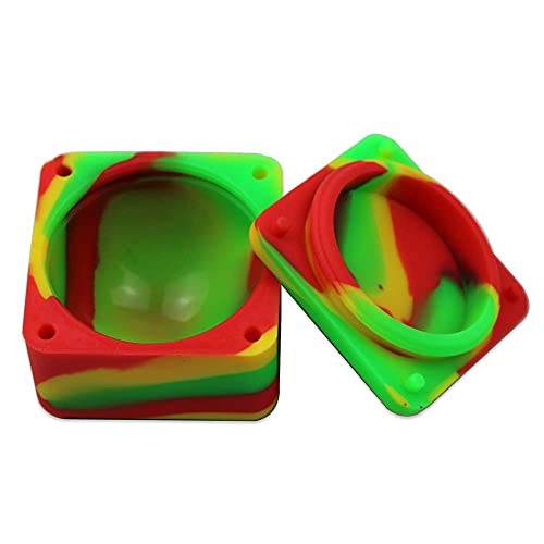 Silicone Container Wax 2pcs 37ml Large Square Non-stick Storage Jars Unbreakable Oil Kitchen Box